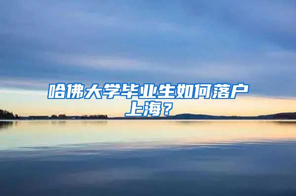 哈佛大學(xué)畢業(yè)生如何落戶上海？