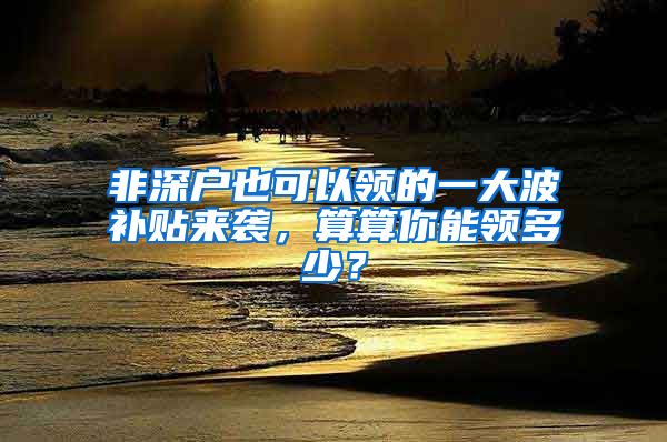 非深戶也可以領(lǐng)的一大波補貼來襲，算算你能領(lǐng)多少？