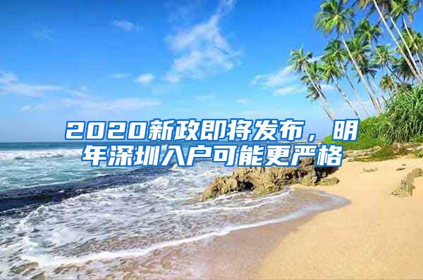 2020新政即將發(fā)布，明年深圳入戶可能更嚴(yán)格