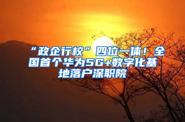 “政企行?！彼奈灰惑w！全國首個華為5G+數(shù)字化基地落戶深職院