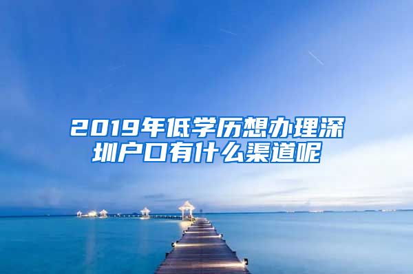 2019年低學(xué)歷想辦理深圳戶口有什么渠道呢