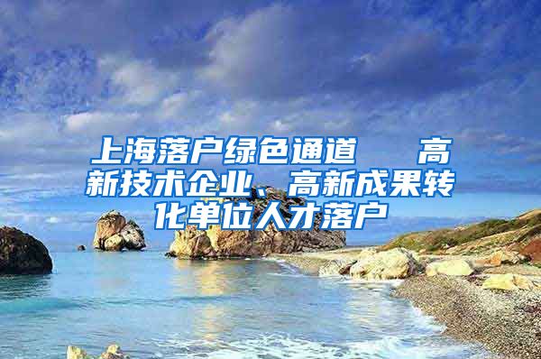 上海落戶綠色通道 → 高新技術(shù)企業(yè)、高新成果轉(zhuǎn)化單位人才落戶