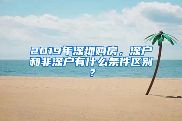 2019年深圳購房，深戶和非深戶有什么條件區(qū)別？