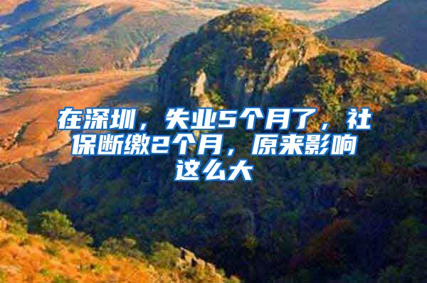 在深圳，失業(yè)5個(gè)月了，社保斷繳2個(gè)月，原來影響這么大