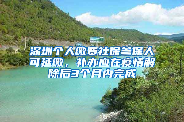 深圳個人繳費社保參保人可延繳，補辦應(yīng)在疫情解除后3個月內(nèi)完成