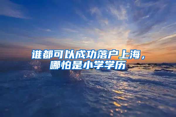 誰都可以成功落戶上海，哪怕是小學學歷