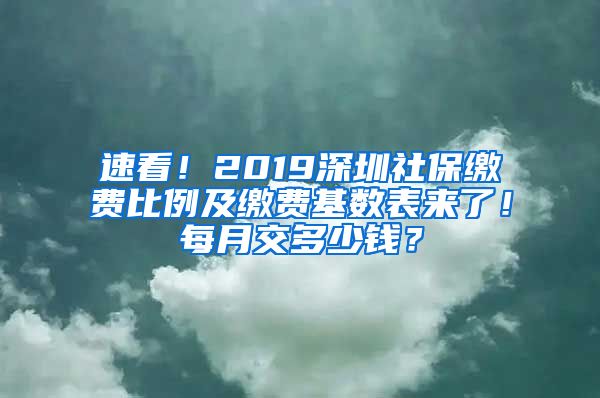 速看！2019深圳社保繳費比例及繳費基數(shù)表來了！每月交多少錢？