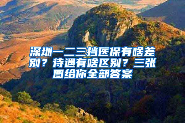 深圳一二三擋醫(yī)保有啥差別？待遇有啥區(qū)別？三張圖給你全部答案