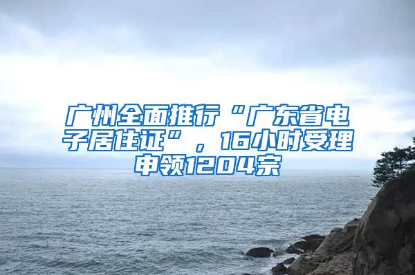 廣州全面推行“廣東省電子居住證”，16小時(shí)受理申領(lǐng)1204宗