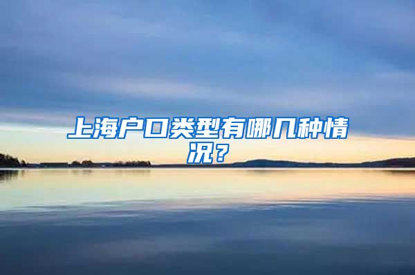 上海戶口類型有哪幾種情況？