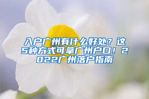 入戶廣州有什么好處？這5種方式可拿廣州戶口！2022廣州落戶指南