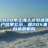 2020年上海人才引進(jìn)落戶名單公示，超20%來自金融機(jī)構(gòu)