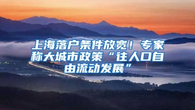 上海落戶條件放寬！專家稱大城市政策“往人口自由流動發(fā)展”