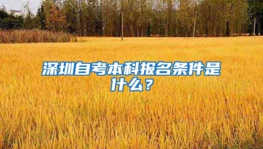 深圳自考本科報名條件是什么？