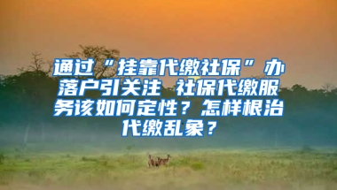 通過“掛靠代繳社?！鞭k落戶引關(guān)注 社保代繳服務(wù)該如何定性？怎樣根治代繳亂象？