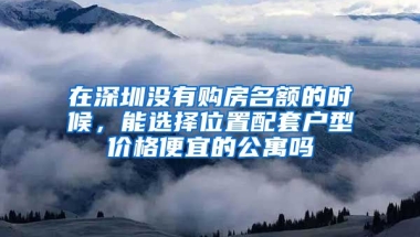 在深圳沒有購房名額的時(shí)候，能選擇位置配套戶型價(jià)格便宜的公寓嗎