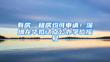 有房、租房均可申請(qǐng)！深圳龍華擬試點(diǎn)公辦學(xué)位搖號(hào)