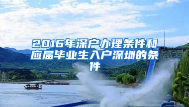 2016年深戶辦理?xiàng)l件和應(yīng)屆畢業(yè)生入戶深圳的條件