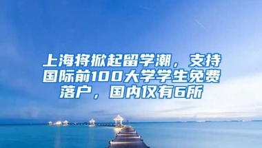 上海將掀起留學潮，支持國際前100大學學生免費落戶，國內僅有6所