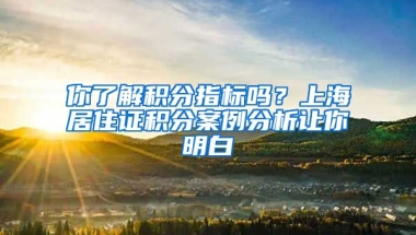 你了解積分指標(biāo)嗎？上海居住證積分案例分析讓你明白