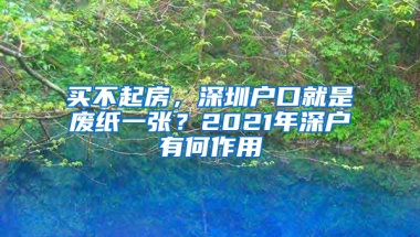 買不起房，深圳戶口就是廢紙一張？2021年深戶有何作用