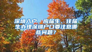 深圳入戶，應(yīng)屆生、往屆生辦理深圳戶口要注意哪些問題？