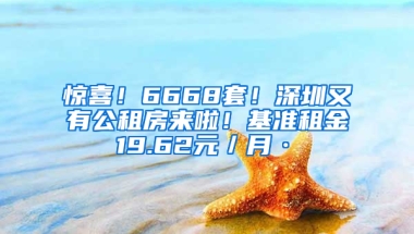 驚喜！6668套！深圳又有公租房來啦！基準(zhǔn)租金19.62元／月·㎡