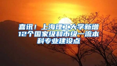 喜訊！上海理工大學新增12個國家級和市級一流本科專業(yè)建設(shè)點