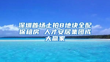 深圳首場土拍8地塊全配保租房 人才安居集團(tuán)成大贏家