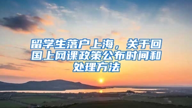 留學生落戶上海，關于回國上網(wǎng)課政策公布時間和處理方法