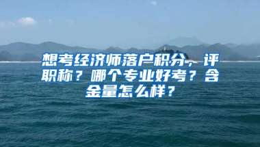 想考經(jīng)濟師落戶積分，評職稱？哪個專業(yè)好考？含金量怎么樣？