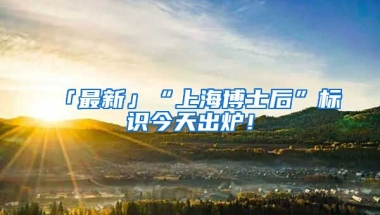 「最新」“上海博士后”標識今天出爐！