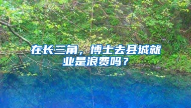 在長三角，博士去縣城就業(yè)是浪費(fèi)嗎？