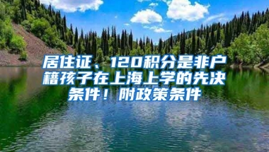 居住證、120積分是非戶籍孩子在上海上學的先決條件！附政策條件