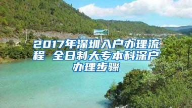 2017年深圳入戶辦理流程 全日制大專本科深戶辦理步驟