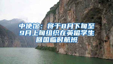 中使館：將于8月下旬至9月上旬組織在英留學生回國臨時航班