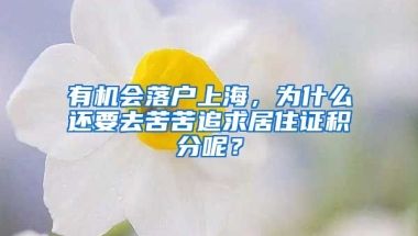 有機會落戶上海，為什么還要去苦苦追求居住證積分呢？