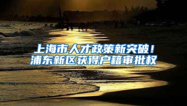 上海市人才政策新突破！浦東新區(qū)獲得戶籍審批權(quán)