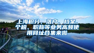 上海積分、落戶、檔案、個稅、職稱等業(yè)務(wù)高頻使用網(wǎng)址合集來啦