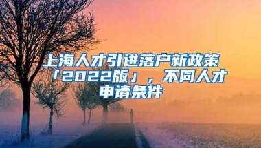 上海人才引進落戶新政策「2022版」，不同人才申請條件