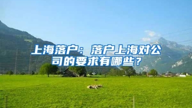 上海落戶：落戶上海對(duì)公司的要求有哪些？