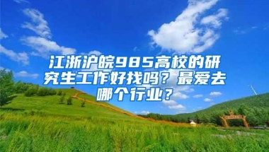 江浙滬皖985高校的研究生工作好找嗎？最愛去哪個(gè)行業(yè)？