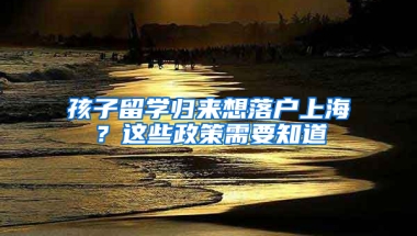 孩子留學(xué)歸來想落戶上海？這些政策需要知道