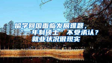 留學(xué)回國(guó)面臨發(fā)展難題，“一年制碩士”不受承認(rèn)？就業(yè)狀況很現(xiàn)實(shí)