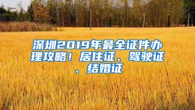 深圳2019年最全證件辦理攻略！居住證、駕駛證、結(jié)婚證