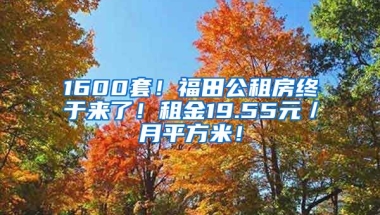 1600套！福田公租房終于來了！租金19.55元／月平方米！