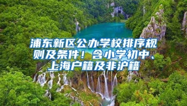 浦東新區(qū)公辦學(xué)校排序規(guī)則及條件！含小學(xué)初中、上海戶(hù)籍及非滬籍