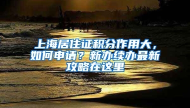 上海居住證積分作用大，如何申請？新辦續(xù)辦最新攻略在這里