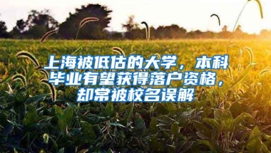 上海被低估的大學(xué)，本科畢業(yè)有望獲得落戶資格，卻常被校名誤解