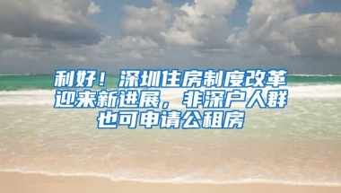 利好！深圳住房制度改革迎來新進(jìn)展，非深戶人群也可申請公租房